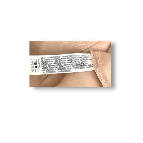 Anthropologie Grey Lab S Pink Satin Semi-Sheer Blouse Mesh Puff Sleeves Feminine - Picture 8 of 9